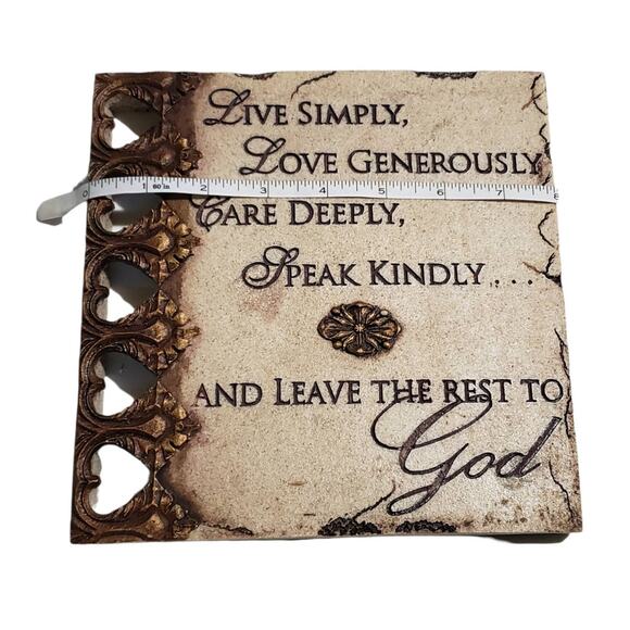 Live Simply, Love, Care, Speak Kindly & Leave The Rest To God Heart Wall Decor - Picture 3 of 3